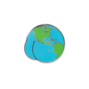 World Butt Enamel Pin