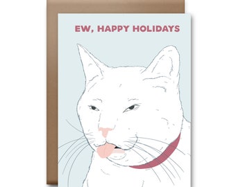 Ew Happy Holidays - Christmas Greeting Card - 10 pack, 20 pack
