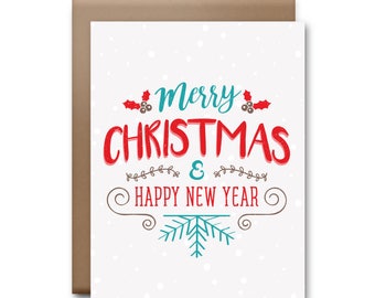 Merry Christmas & Happy New Year Card - Boxed Christmas Card Set