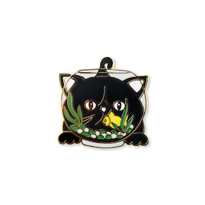 Cat Enamel Pin - Goldfish Bowl