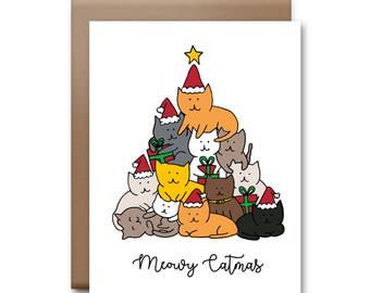 Meowy Catmas Christmas Card - Boxed Christmas Card Set