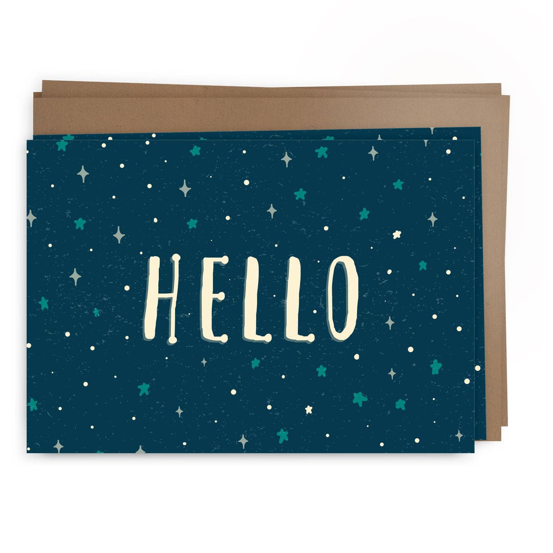 10 Card Pack - Hello Greeting Card Set - Stars - Etsy UK