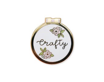 Crafty Embroidery Hoop Enamel Pin