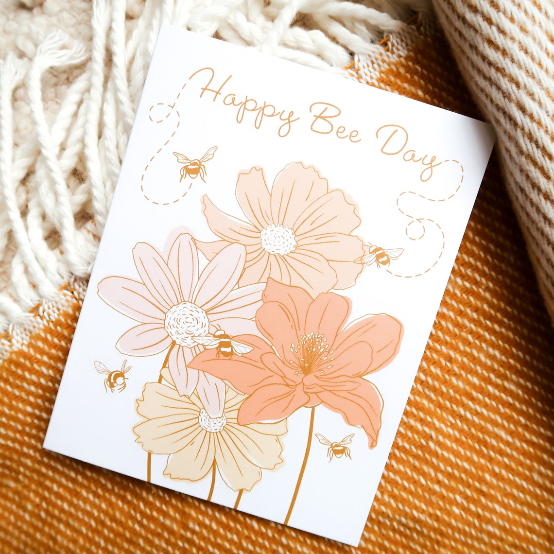 Happy Bee Day Greeting Card - Happy Birthday Card - Etsy