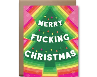 Fröhliche F * cking Weihnachten - Weihnachten Grußkarte - Boxed Weihnachtskarte Set
