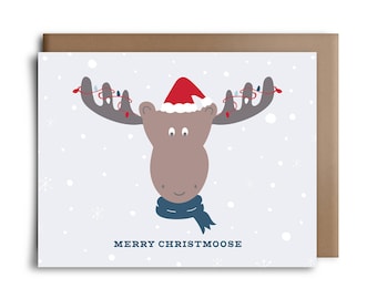 Joyeux Christmoose - Cartes de voeux - paquet de 10, paquet de 20