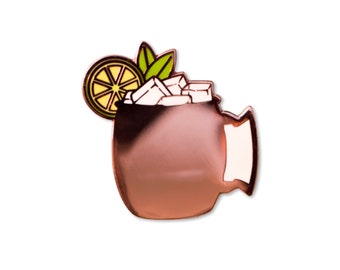 Moscow Mule Copper Enamel Pin - Mug Pin