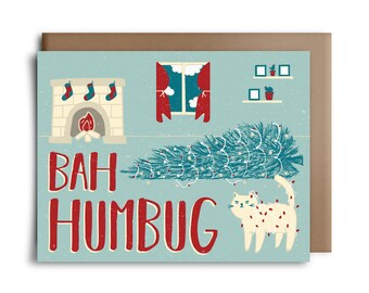 Bah Humbug Christmas Card - Boxed Christmas Card Set