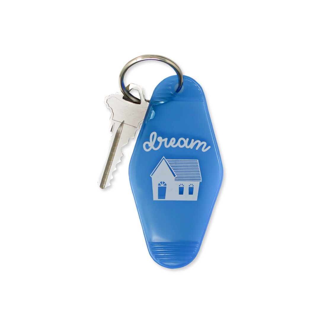 Dream Home Key Tag Blue Keychain Dream House Key Chain Etsy