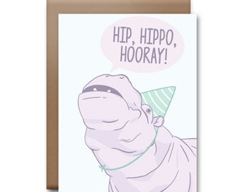 Hip Hippo Hooray Greeting Card