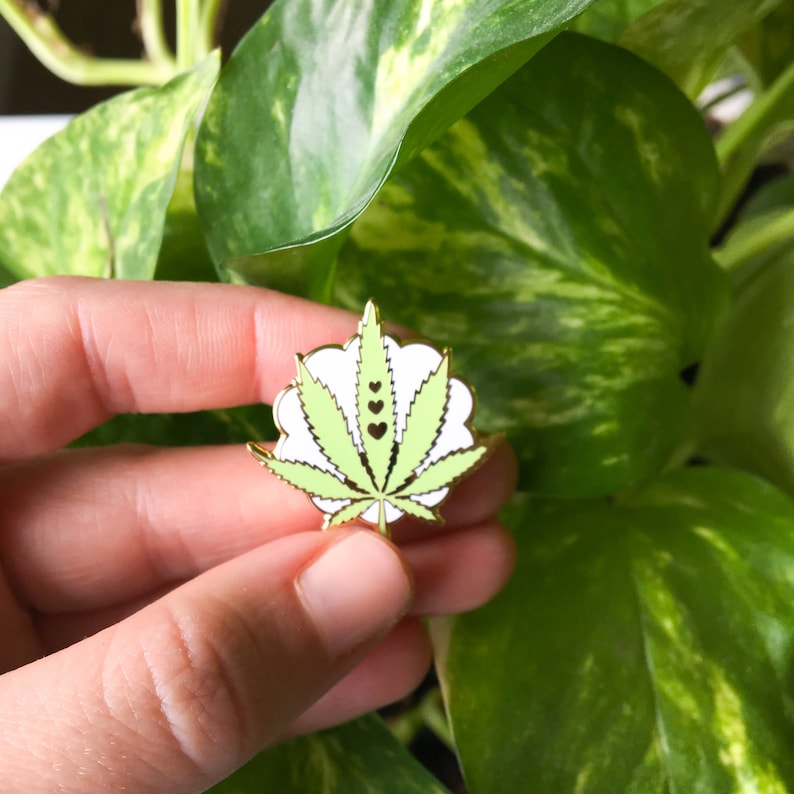 Pot Leaf Enamel Pin - Etsy