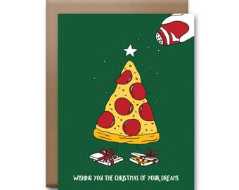 Pizza Christmas Card - Boxed Christmas Card Set