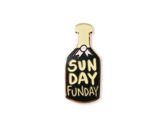 Sunday Funday Champagne Enamel Pin