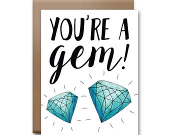 You're a Gem Greeting Card - Love You Card