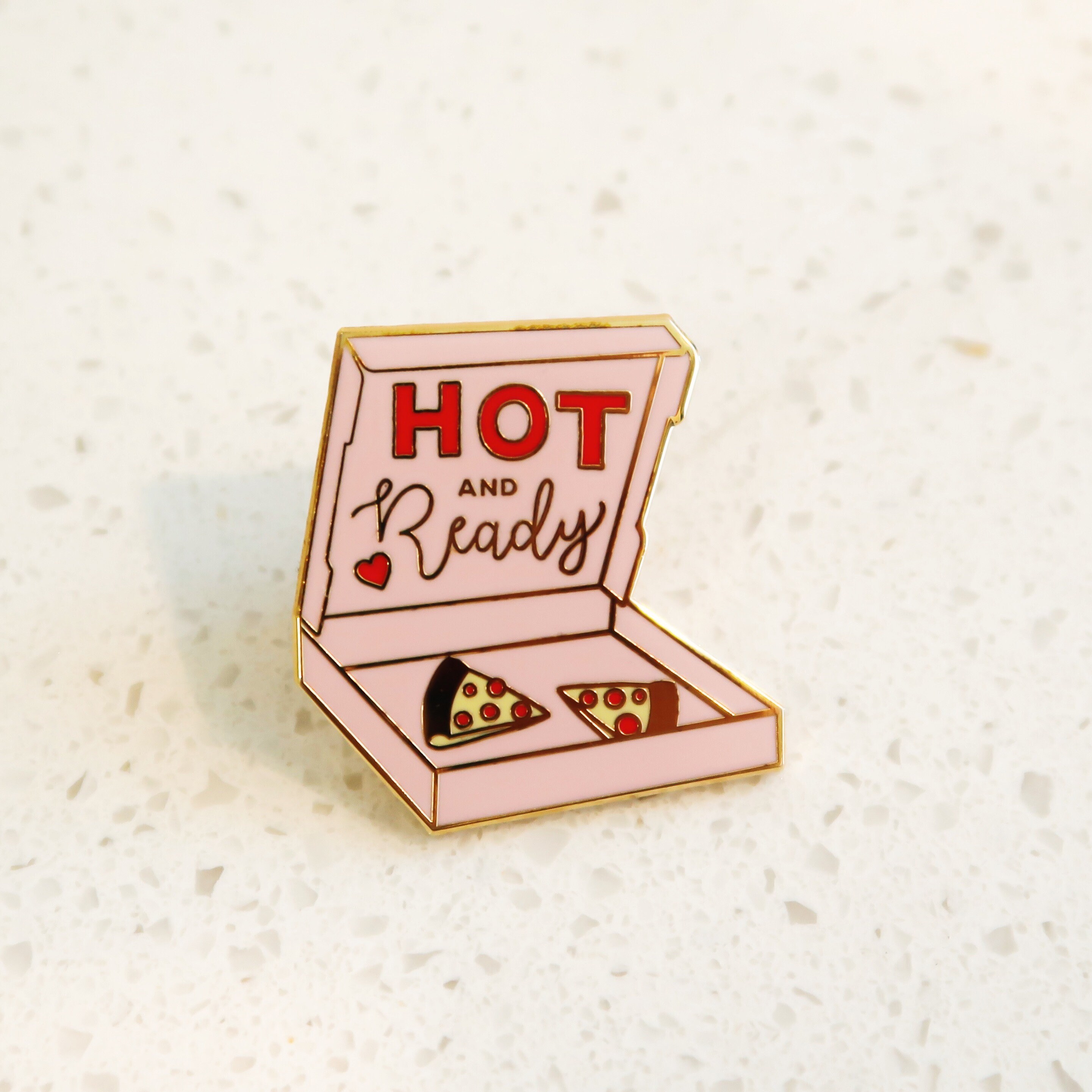 Hot and Ready Enamel Pin Pizza Box Pin | Etsy