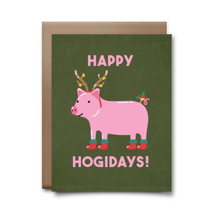 Happy Hogidays Christmas Card - 10 pack, 20 pack