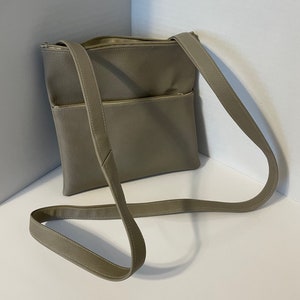 Vinyl Crossbody Purse - City Bag - Crossbody Purse - Tan Purse