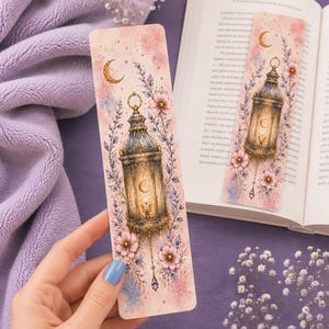 Fantasy Lantern Bookmark | Moon Bookmark | Witchy Bookmark | Romantasy Reader Gift | Celestial Handmade Bookmark