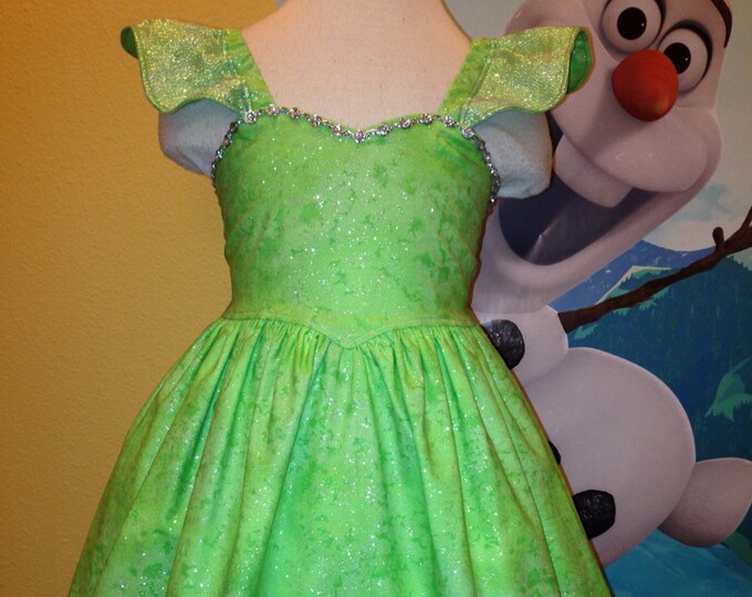 Tinker Bell Dress - Glittery Tinkerbell Inspired Dress Tinker Bell ...