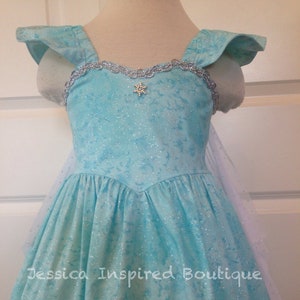 Frozen Inspired Queen Elsa Sundress - Glittery Aqua Color - Elsa Dress