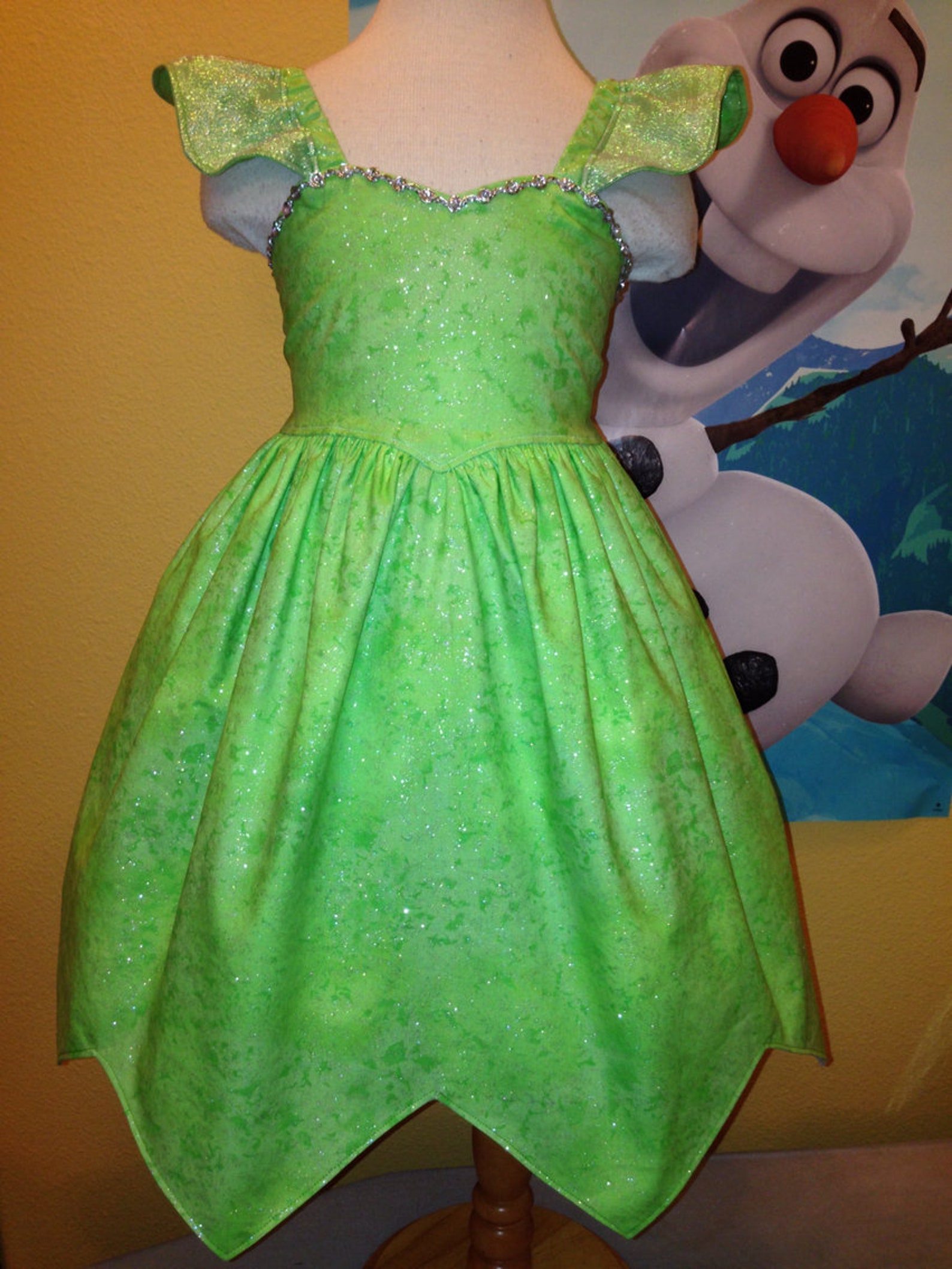 Tinker Bell Dress Glittery Tinkerbell Inspired Dress Tinker - Etsy
