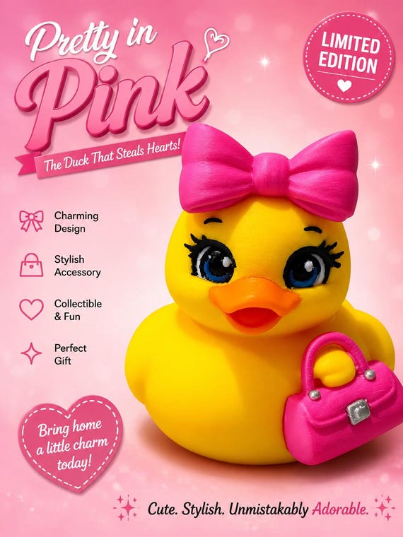 3D printed Pretty in Pink custom accessory figurine
