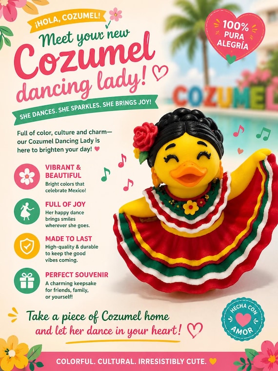 3D Printed Cozumel Dance Duck Figurine: Custom Character Art Toy