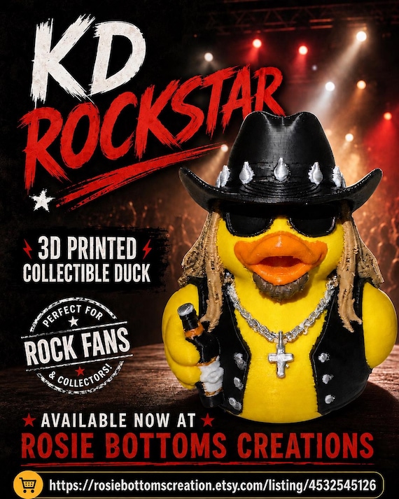 3D Printed Rock Star KD Figurine: Custom Character Art Toy