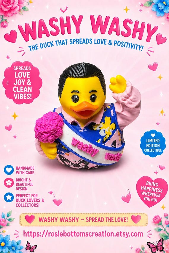 3D Printed Mr. Washy Washy Duck; character figurine