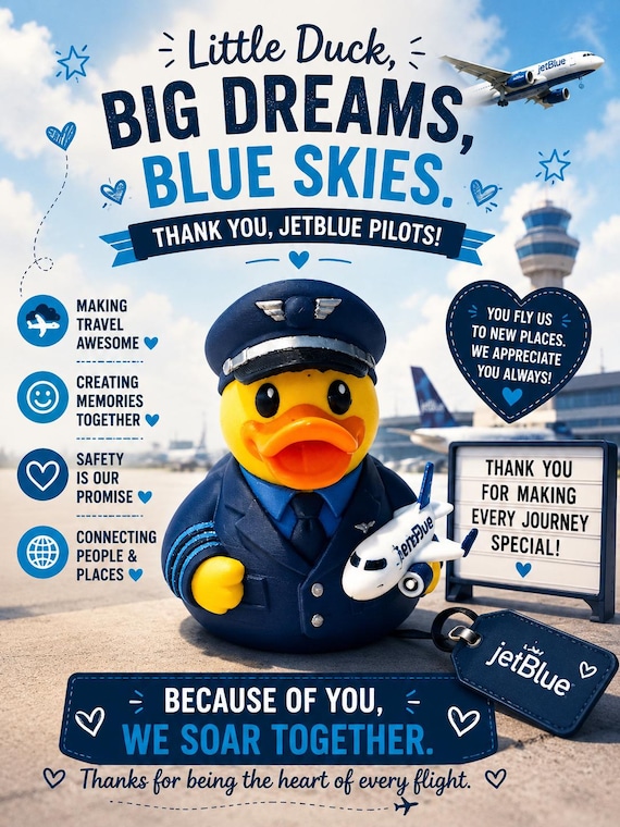 3D printed Airline Jet Blue Pilot custom accessory figurine