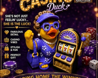 3D Printed Miss Freida Casino Duck , Collectible figurine