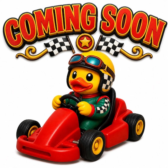 COMING SOON.. 3D Printed Go Kart Riding Duck Figurine: Custom Character Art Toy