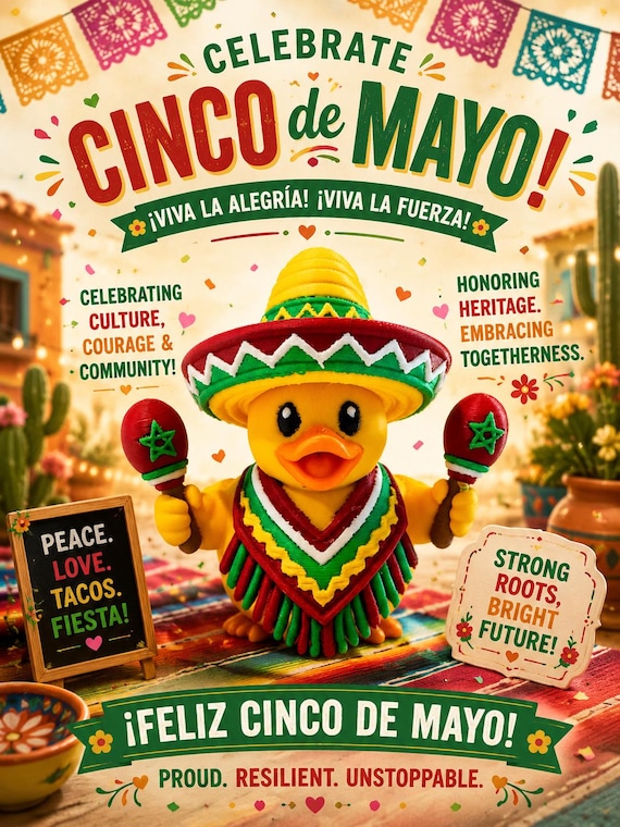 3D printed Cinco de Mayo Duck custom accessory figurine