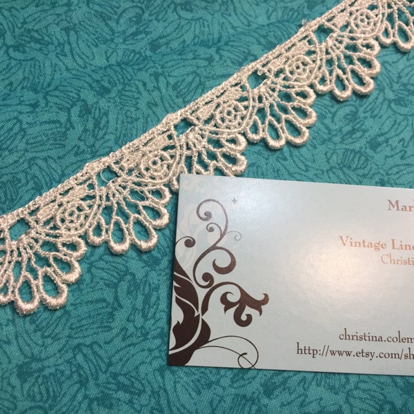 Ivory Venise, 1 yard of 1 1/4 inch Ivory Venise Lace trim for wedding, bridal, scrapbooking, jewelry, couture by MarlenesAttic - Item 7VV