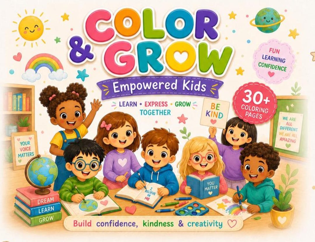 Kids Coloring Book - Empowering Activities for Children - Etsy