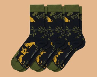 Paquete de 3 pares de calcetines coleccionables con diseños artísticos – Rescate y bienestar animal