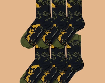 Paquete de 6 pares de calcetines coleccionables con diseños artísticos – Rescate y bienestar animal