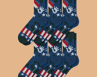 Paquete de 6 pares de calcetines de colección con diseños artísticos – Veteranos y familias militares