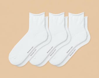 Paquete de 3 pares de calcetines enrollables para mujer.