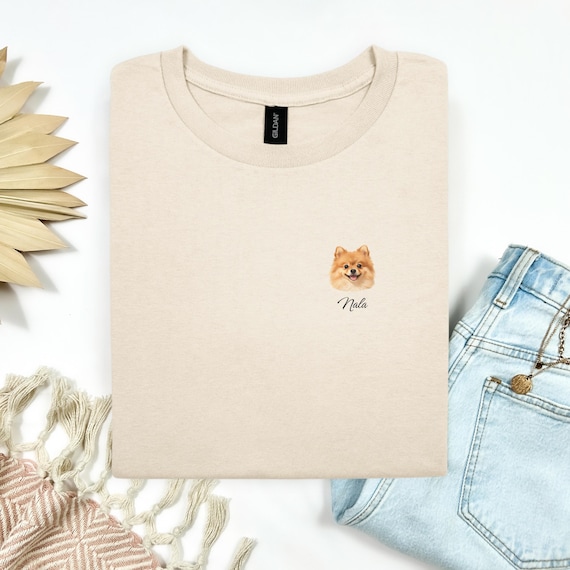 Custom Pet Face and Name Tee | Personalized Dog Portrait Shirt by ModeComeTrue