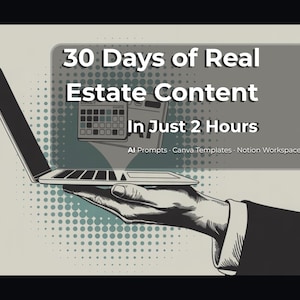 Sistema para agentes inmobiliarios / 15 plantillas de Canva y 30 sugerencias con IA / Kit de redes sociales para agentes inmobiliarios / Programación de 30 días en 2 horas / Espacio de trabajo de Notion