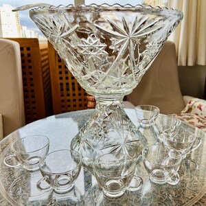 アンカーホッキング　大型パンチ ボウル　耐熱ガラス　ヴィンテージ Anchor hocking punch bowls - Etsy 日本