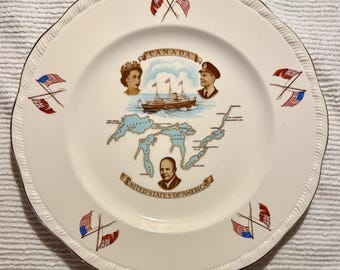 Piatto commemorativo di Alfred Meakin per la via navigabile del San Lorenzo.