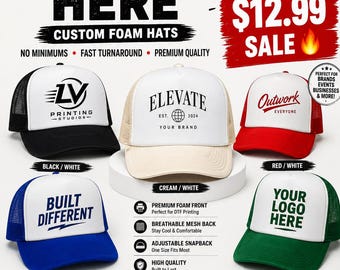 Custom Foam Trucker Hats – 5 Panel Snapback Caps for Printing
