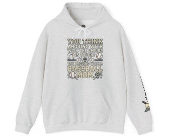 Baseball Mom Hoodie – Custom Number, Funny Sports Fan Sweatshirt