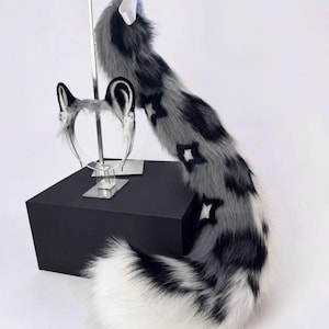 Faux Fur Star Snow Leopard ears and tail