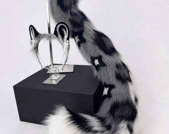 Kunstpelz Stern Snow Leopard Ohren und Schwanz
