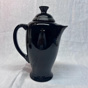 Vintage svart Fiestaware kaffeservis med lock | Homer Laughlin utgående samlarkanna