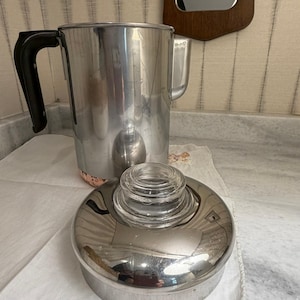Vintage Revere Ware 1801 koffiepercolator met koperen bodem voor op het fornuis