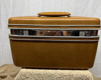 Vintage Samsonite Hartschale Zug Koffer Schwarz Make-up Vanity Box Kosmetik Reisegepäck